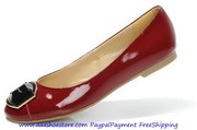 Salvatore Ferragamo The Fun Red Patent Leather Ballerina Flats ON SALE