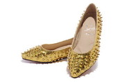 Wholesale Christian Louboutin Gloden Spike Woman Dress Shoes   