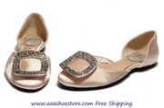 Roger Vivier Ballerina Champagne With Crystal Buckle Flat Woman Shoes 