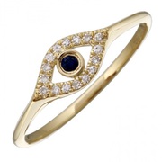Evil Eye 14K Gold Sapphire & Diamond Ring