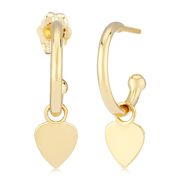Buy Pd Collection Yg 1.5X12Mm with Flat Heart Drop Earrings