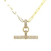 14K Diamond Bail and T Bar Pendant by Providence Diamond Collection